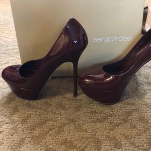 Sergio Rossi blood red pumps